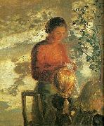 Anna Ancher to smapiger far undervisning i syning Sweden oil painting artist